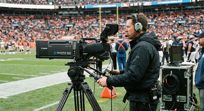 Professional broadcast operator at live venue